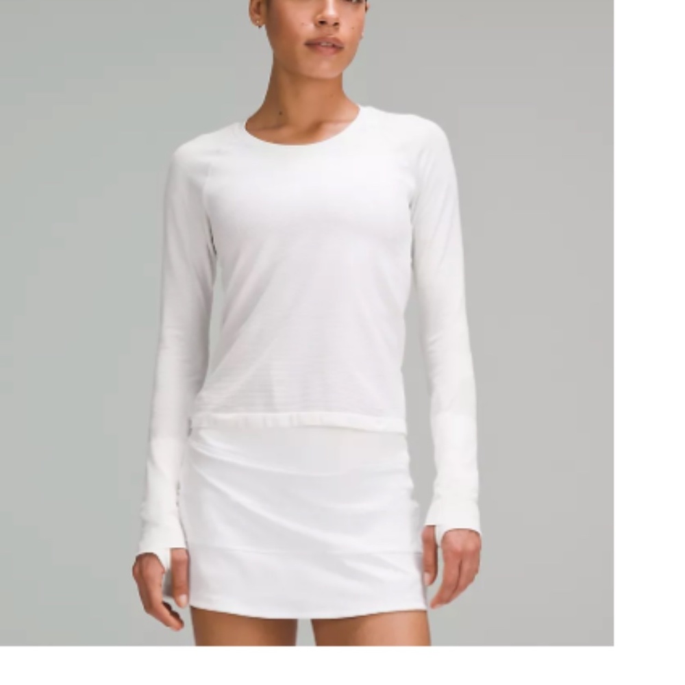 Lululemon Swiftly tech LS shirt, white, size 4
